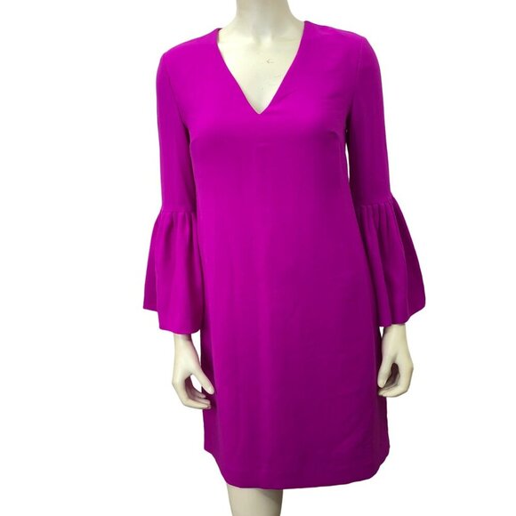 BANANA REPUBLIC v neck ruffle bell sleeve DRESS SIZE 2 - Picture 2 of 6